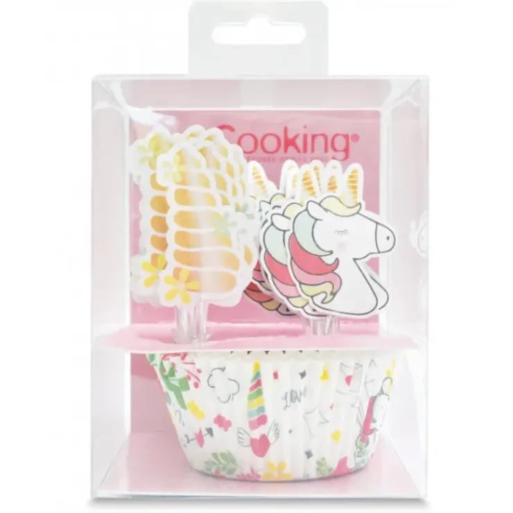 SCRAPCOOKING 24 Caissettes Cupcakes + 24 Cake Toppers Licorne Online