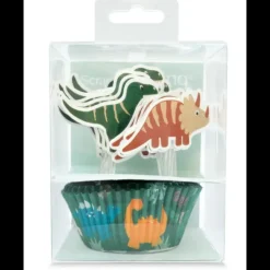 SCRAPCOOKING 24 Caissettes Cupcakes + 24 Cake Toppers Dinosaure