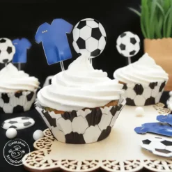 SCRAPCOOKING 24 Caissettes Cupcakes + 24 Cake Toppers Football Discount