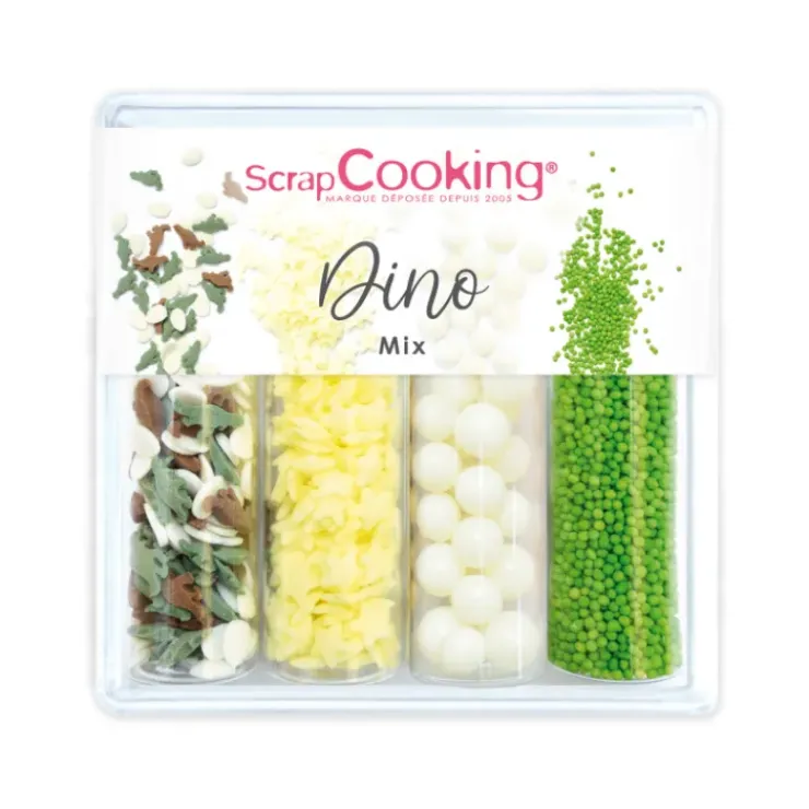 SCRAPCOOKING 4 Décors en Sucre Dino Mix 61 g Hot