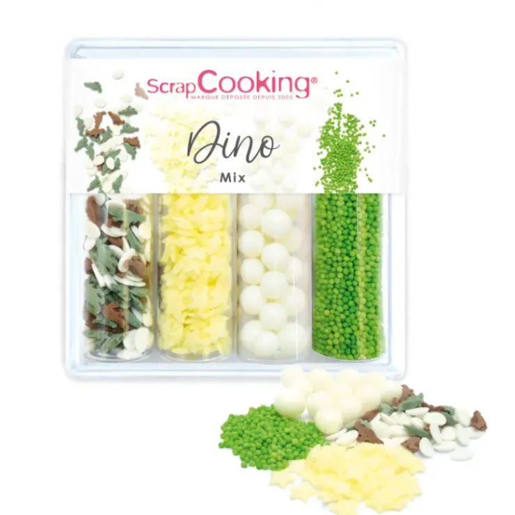 SCRAPCOOKING 4 Décors en Sucre Dino Mix 61 g Hot