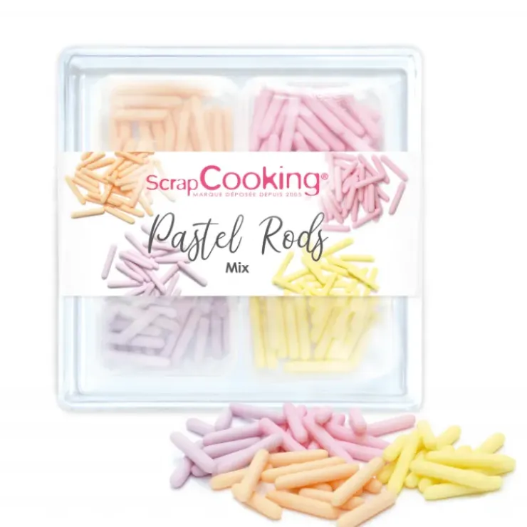 SCRAPCOOKING 4 Décors en Sucre Pastel Rods 60 g Online