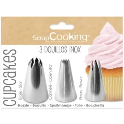 SCRAPCOOKING 3 Douilles Pâtissières pour Cupcakes Clearance