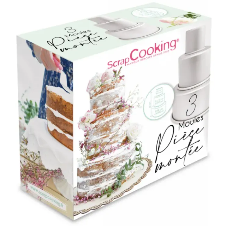 SCRAPCOOKING 3 Moules Pièce Montée Aluminium Clearance