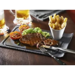 REVOL Assiette à Steak Ardoise 33 x 22 cm Basalt Online