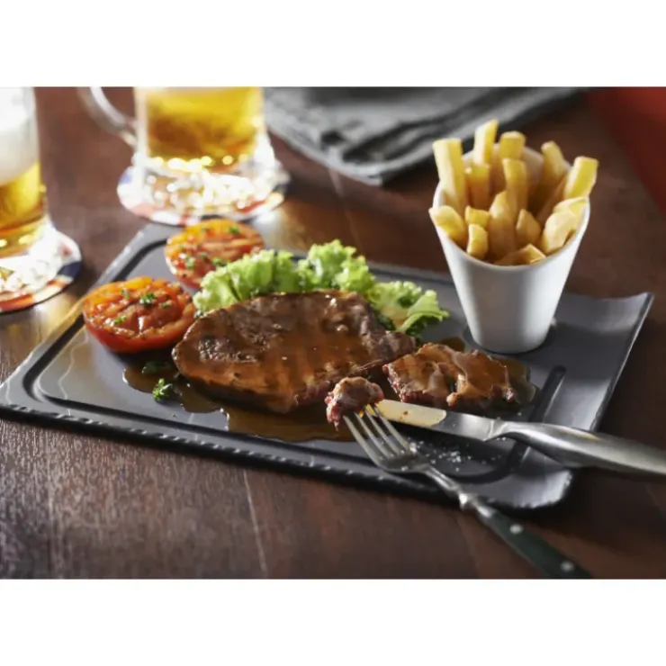 REVOL Assiette à Steak Ardoise 33 x 22 cm Basalt Online