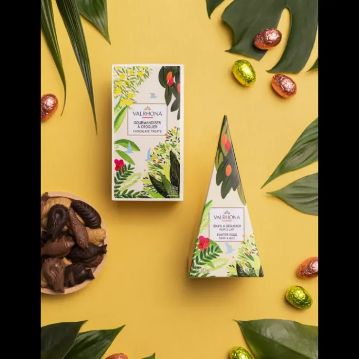 VALRHONA Assortiment Œufs en Chocolat Noir et Lait 100 g Clearance