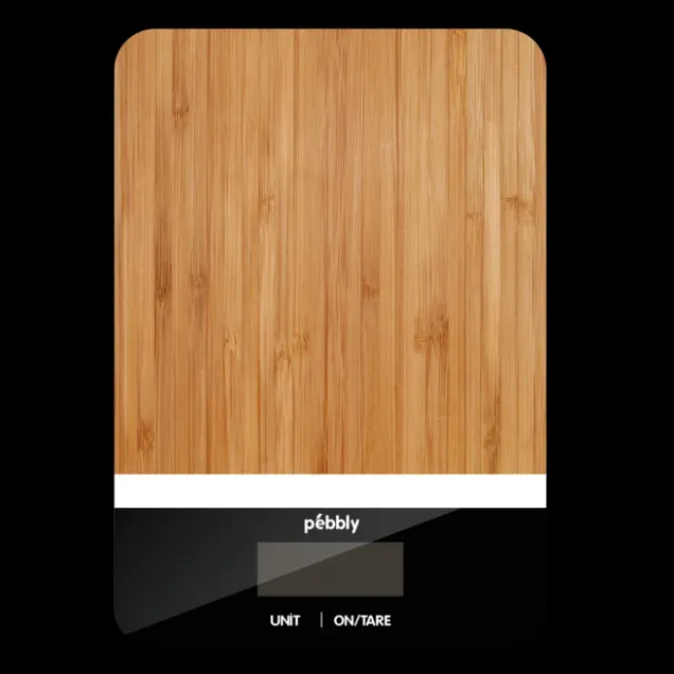 PEBBLY Balance de Cuisine Bambou Rectangle Noir 23 x 16 cm Best