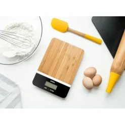PEBBLY Balance de Cuisine Bambou Rectangle Noir 23 x 16 cm Best