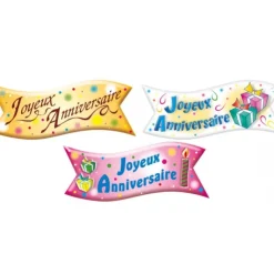MALLARD FERRIERE Banderole Azyme Joyeux Anniversaire 3 modèles (x24) Mallard Ferrière New