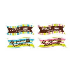 MATFER Bandes Azyme Joyeux Anniversaire 4 modèles assortis (x24) Discount