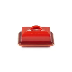 LE CREUSET Beurrier Céramique avec Couvercle Cerise Sale