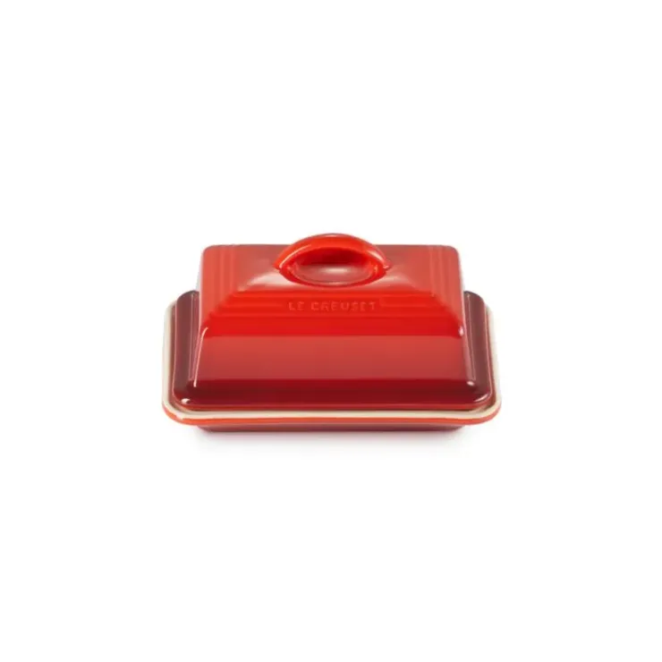 LE CREUSET Beurrier Céramique avec Couvercle Cerise Sale