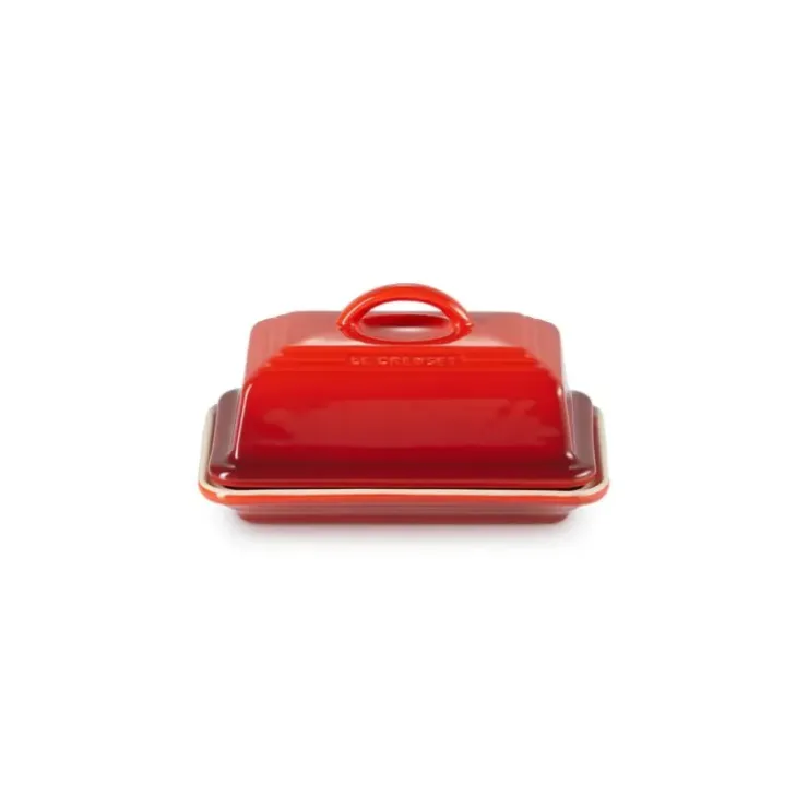 LE CREUSET Beurrier Céramique avec Couvercle Cerise Sale
