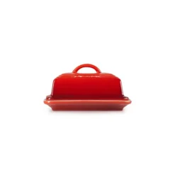 LE CREUSET Beurrier Céramique avec Couvercle Cerise Sale