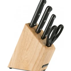 ARCOS Bloc à Couteaux 4 pièces (3 Couteaux + Ciseaux) UNIVERSAL Noir New