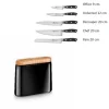 SABATIER Bloc Couteau Noir Manille avec 5 Couteaux de Cuisine Ysis New