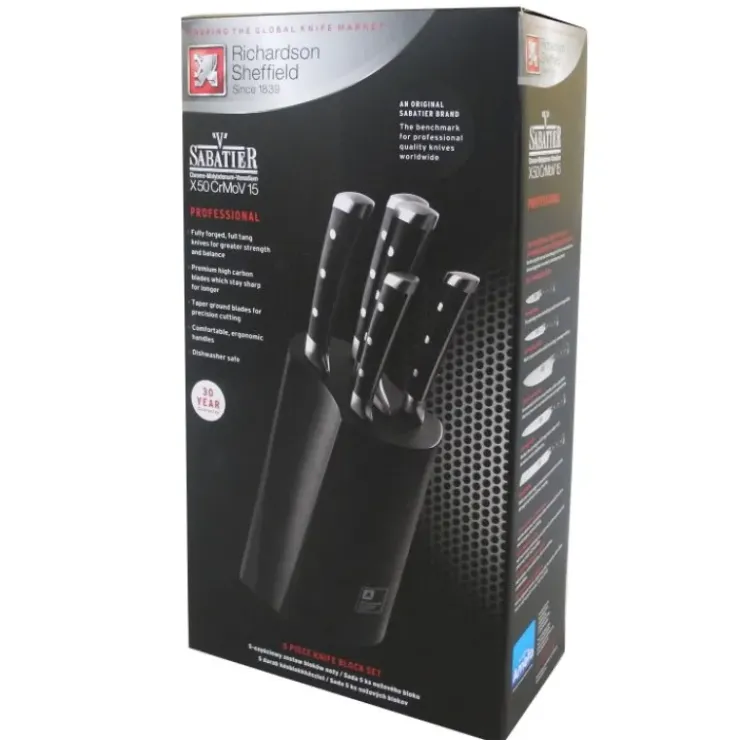 RICHARDSON Bloc Couteau Pro On-Line 5 Couteaux de Cuisine V Sabatier Sheffield Online