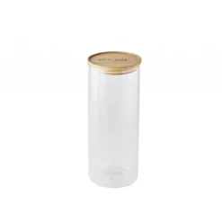 MASTRAD Bocal en Verre 2,1 L avec Couvercle Bambou Stor'eat New