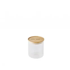 MASTRAD Bocal en Verre 850 ml avec Couvercle Bambou Stor'eat Best