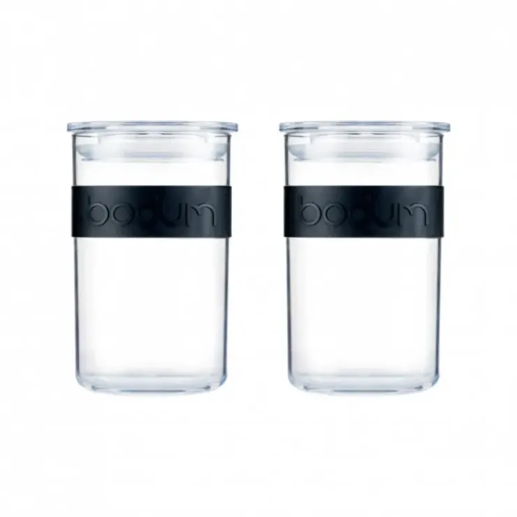 BODUM Bocal Plastique 600 ml avec Couvercle (x2) PRESSO Hot