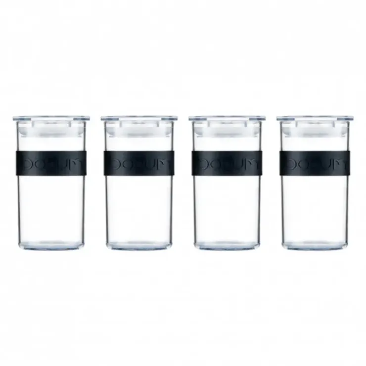 BODUM Bocal Plastique 250 ml avec Couvercle (x4) PRESSO New