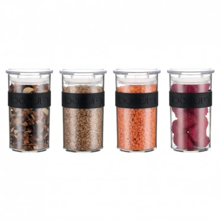 BODUM Bocal Plastique 250 ml avec Couvercle (x4) PRESSO New