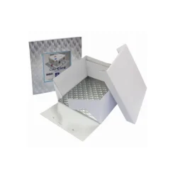 PME Boîte à Gâteau Carré avec Support 25x25x15 cm Discount