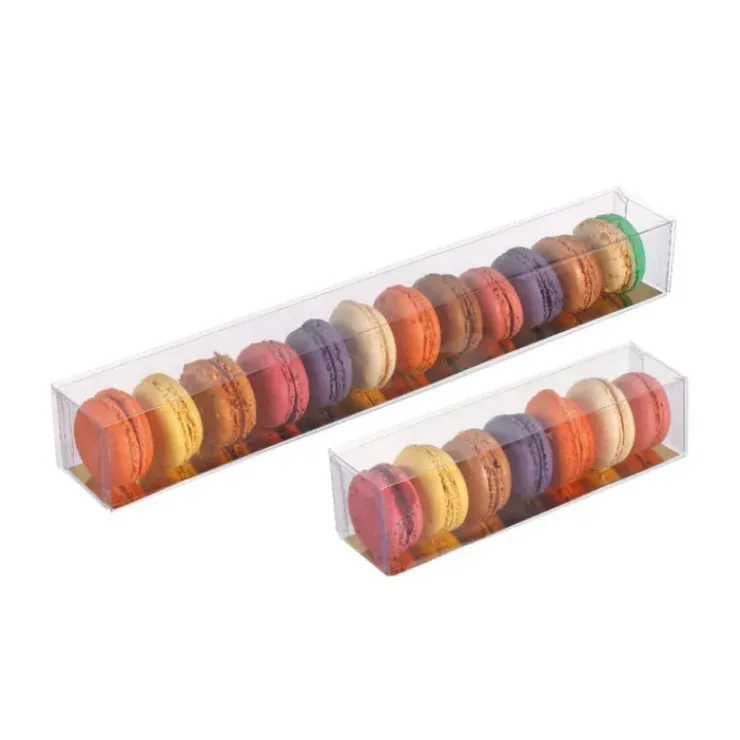 MALLARD FERRIERE Boîte 9 Macarons Transparente Fond Or 24 cm New
