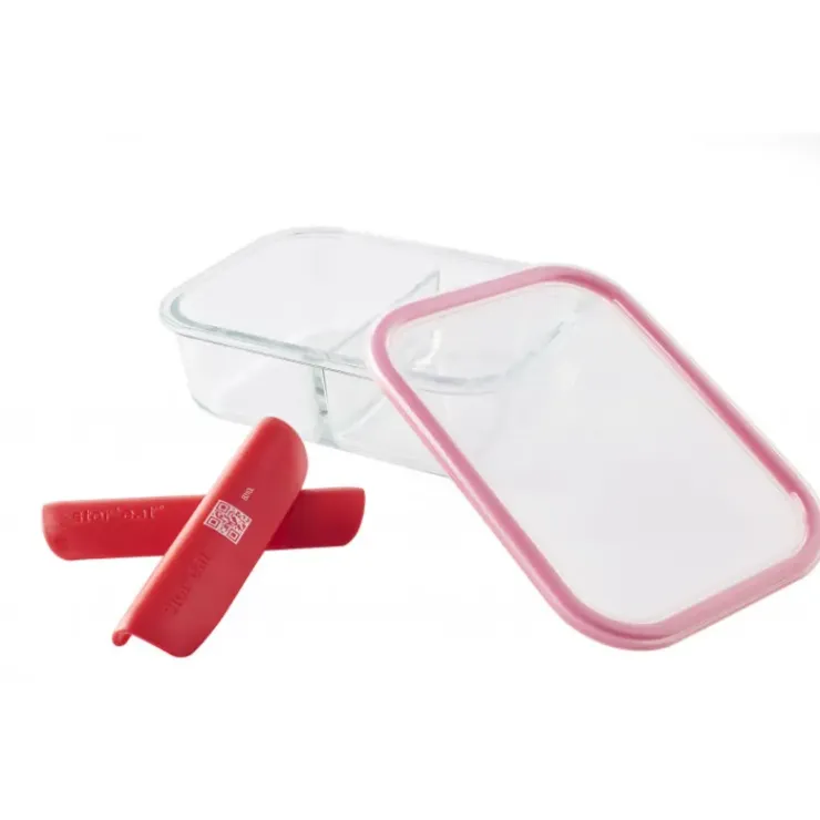 MASTRAD Boîte de Conservation Connectée avec Compartiments 1 L Rouge Stor'eat Hot