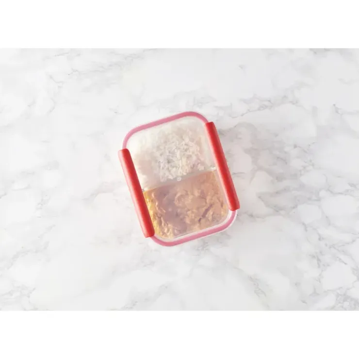MASTRAD Boîte de Conservation Connectée avec Compartiments 1 L Rouge Stor'eat Hot