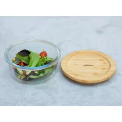 PEBBLY Boîte de Conservation en Verre et Bambou Rond 620 ml Online