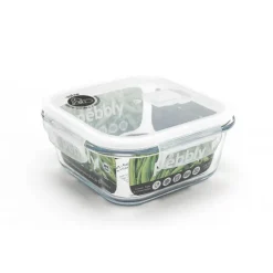 PEBBLY Boîte de Conservation en Verre Carré 800 ml Discount