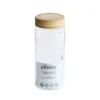 PEBBLY Boîte de Conservation en Verre et Bambou Rond 850 ml New