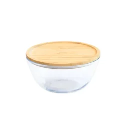 PEBBLY Boîte de Conservation en Verre et Bambou Rond 1,6 L Online
