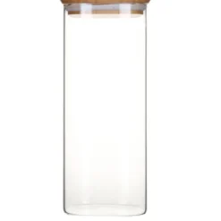 PEBBLY Boîte de Conservation en Verre et Bambou Carré 2,2 L Discount