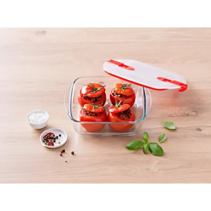 PYREX Boîte de Conservation en Verre Carrée 14 x 12 cm 0,35 L Cook & Heat Sale