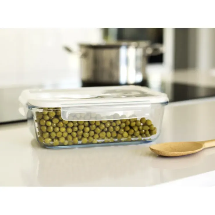 PEBBLY Boîte de Conservation en Verre Rectangle 1,5 L