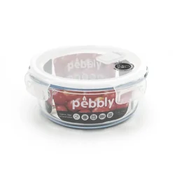 PEBBLY Boîte de Conservation en Verre Rond 950 ml Hot