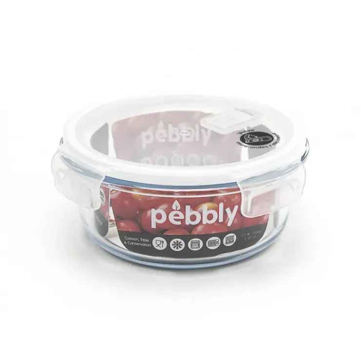 PEBBLY Boîte de Conservation en Verre Rond 950 ml Hot