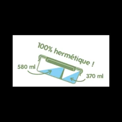 PEBBLY Boîte de Conservation en Verre avec Compartiments Rectangle 950 ml Discount