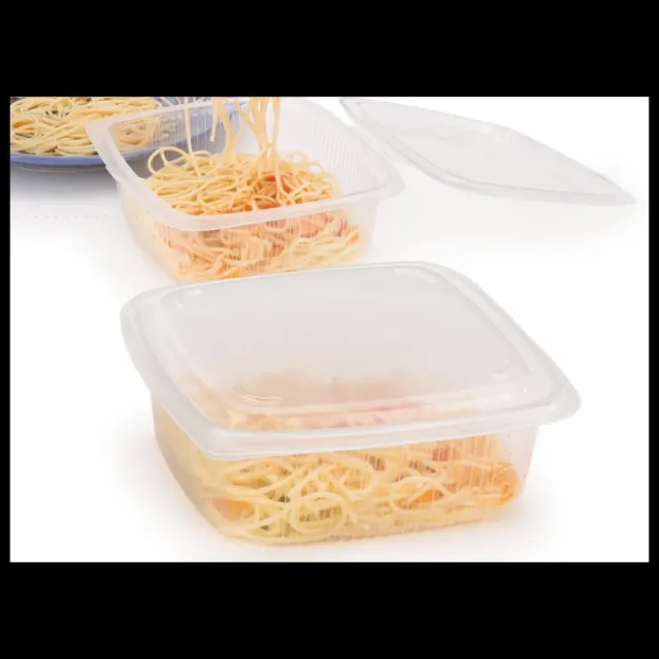CUISINEADDICT Boîte Plastique avec Couvercle 500 ml 14,2 x 12,3 cm x H 8,8 cm (x50) Ondipack