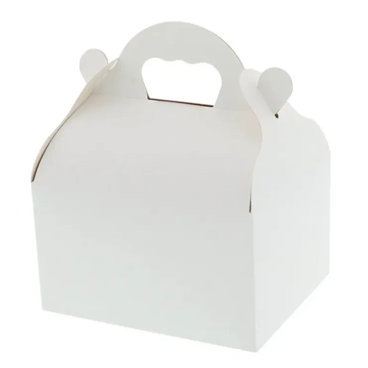 CUISINEADDICT Boîte Pâtissière Blanche avec Poignées - 20 x 18 x H 7 cm - (x50) Clearance