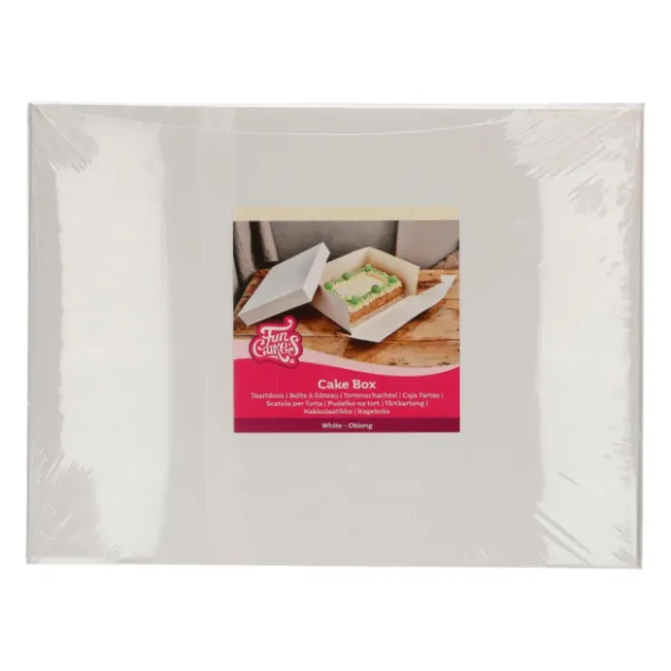 FUNCAKES Boîte Pâtissière Blanche Rectangulaire 40 x 30 x H15 cm