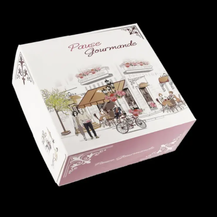 CUISINEADDICT Boîte pâtissière Pause Gourmande - 16 x H 8 cm - (x50) Hot