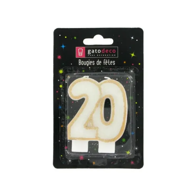 GATODECO Bougie Anniversaire 20 ans Gatodéco Best