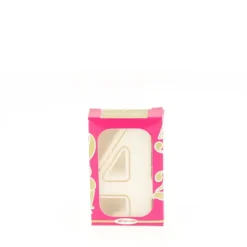 CUISINEADDICT Bougie anniversaire chiffre 4 blanche avec filet doré New