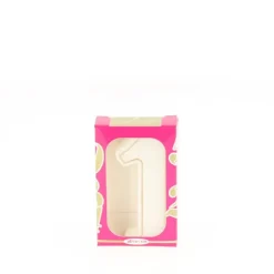 CUISINEADDICT Bougie anniversaire chiffre 1 blanche avec filet doré Discount
