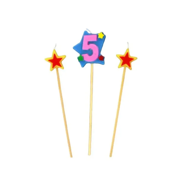 GATODECO Bougie Chiffre 5 avec 2 bougies étoiles Gatodéco Hot