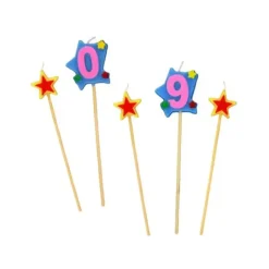 GATODECO Bougie Chiffre 0 avec 2 bougies étoiles Gatodéco Online